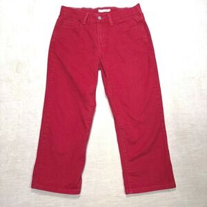 Levis 515 Red Capri Jeans Womens Size 8 Cropped Straight Leg Cotton Blend‎